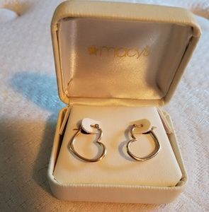 Gold Heart Hoop Earrings